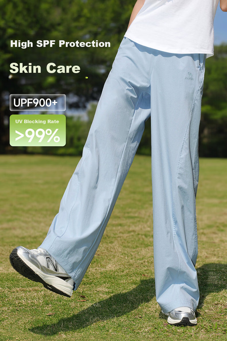 CAMEL Quick-Dry Men's Sports Pants Ice Cooling Sun Protection Straight Woven Casual Trousers C16BA6L6060 Morning Mist Gray XL 5