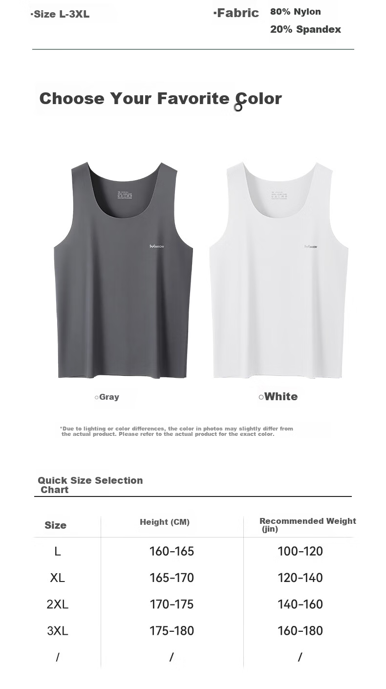 MiiOW Men's Ice Silk Cooling Basic Undershirt Sports Seamless Racerback Sleeveless T-Shirt Vest 13