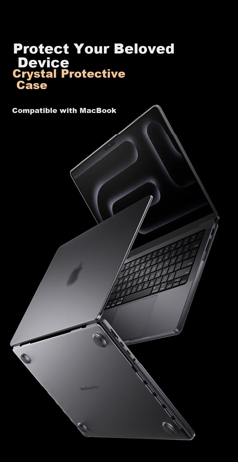 Jiasu Apple MacBook Air 13.3 Inch Crystal Protective Case M1 (A2179/A2337) 2020 Laptop Cover Transparent Crystal Shell Wear-Resistant Scratch-Proof 3