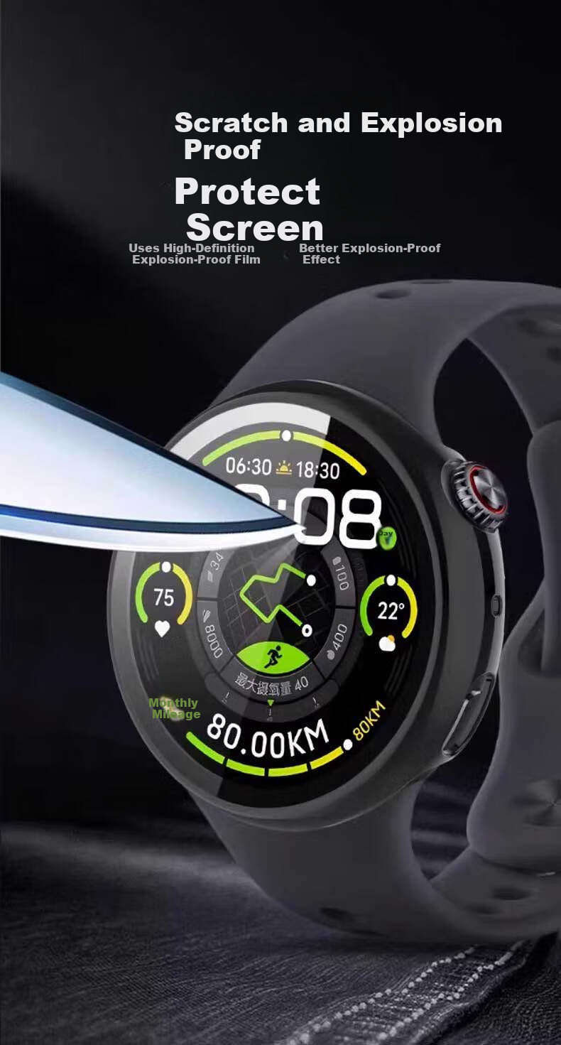 Iboann Protective Hard Case Screen Protector for VivoWatch 5 and iQOO Watch 5 Full Coverage Anti-Scratch Anti-Fingerprint Anti-Drop Tempered Glass Screen Protector 2