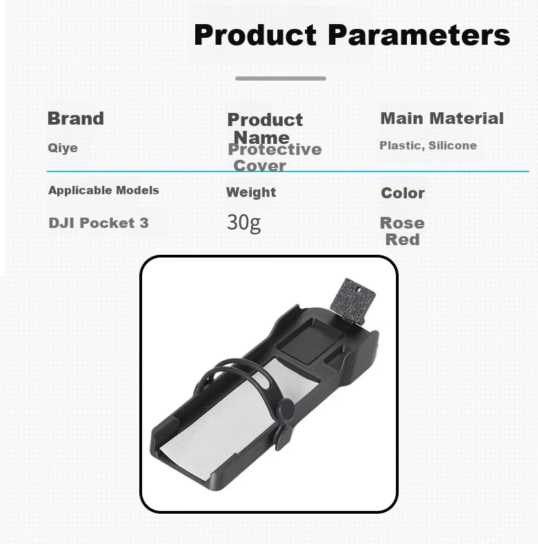 Qiye Protective Cover Case for DJI Pocket 3 Pocket Camera Accessories Foldable Flip Cover Strap Black 8