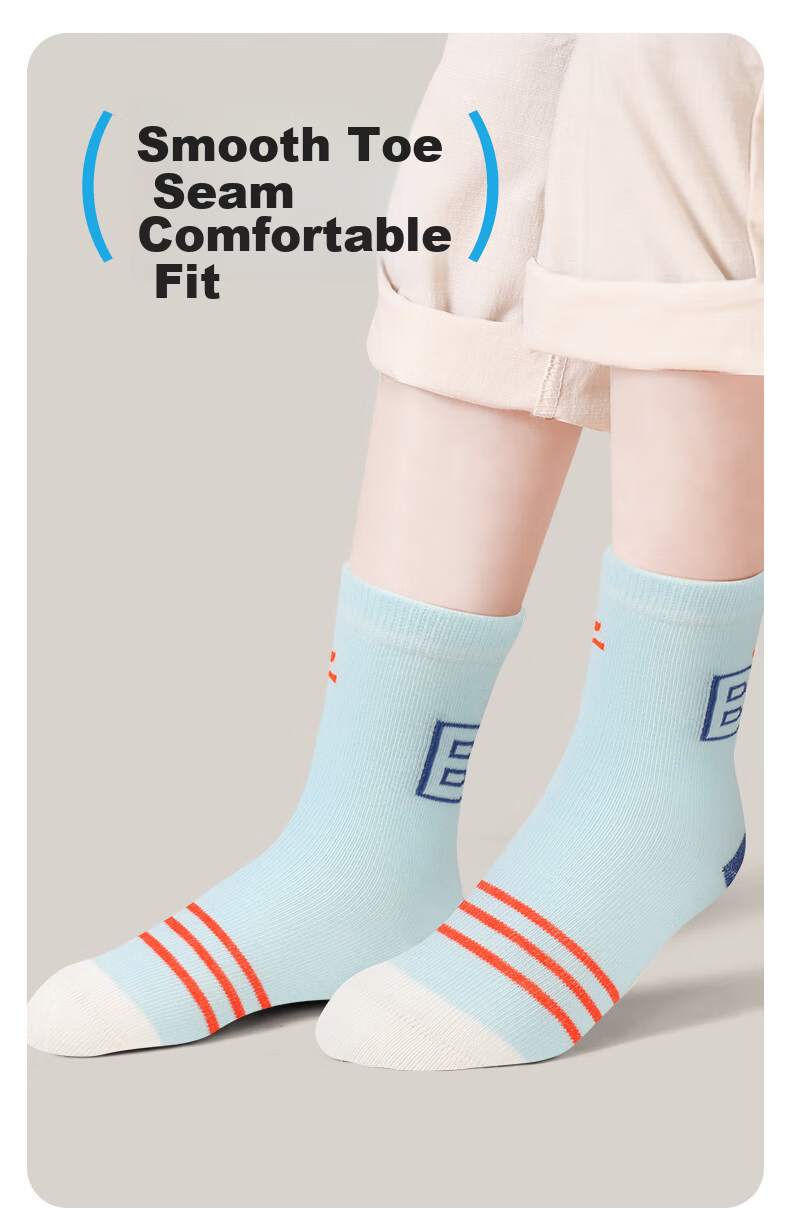 Barbie Children's Socks Spring and Autumn Boys Short Thin Cotton Socks Student Boys Mid-Calf Socks Large Kids Basketball Socks 6