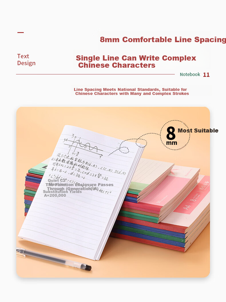 COMIX 12-Pack A5 40-Page Wireless Bound Softcover Notebook Office Work Journal Homework Student Stationery Assorted Colors C4503 10