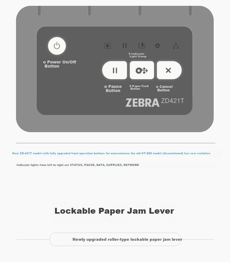 Zebra GT800 Upgraded ZD421T Barcode Label Printer Adhesive Asset Tag Thermal Express Electronic Waybill ZD421T 300dpi (Bluetooth + Ethernet) 8