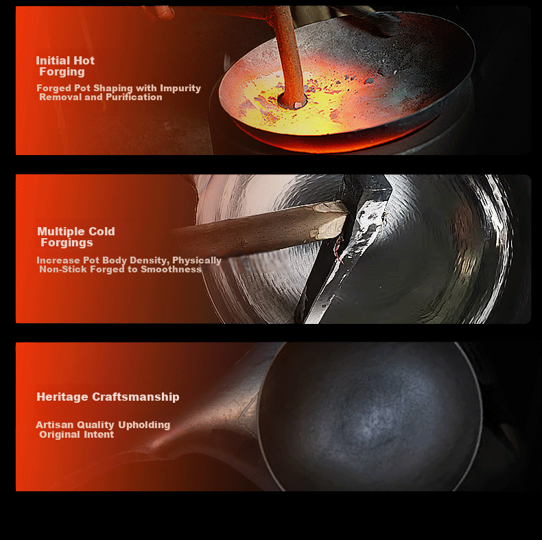 Zhang Zhuangyuan Zhangqiu Handmade Iron Wok Non-Coated Seasoned Non-Stick Cast Iron Traditional Round Bottom Frying Pan 34CM No Handles 11