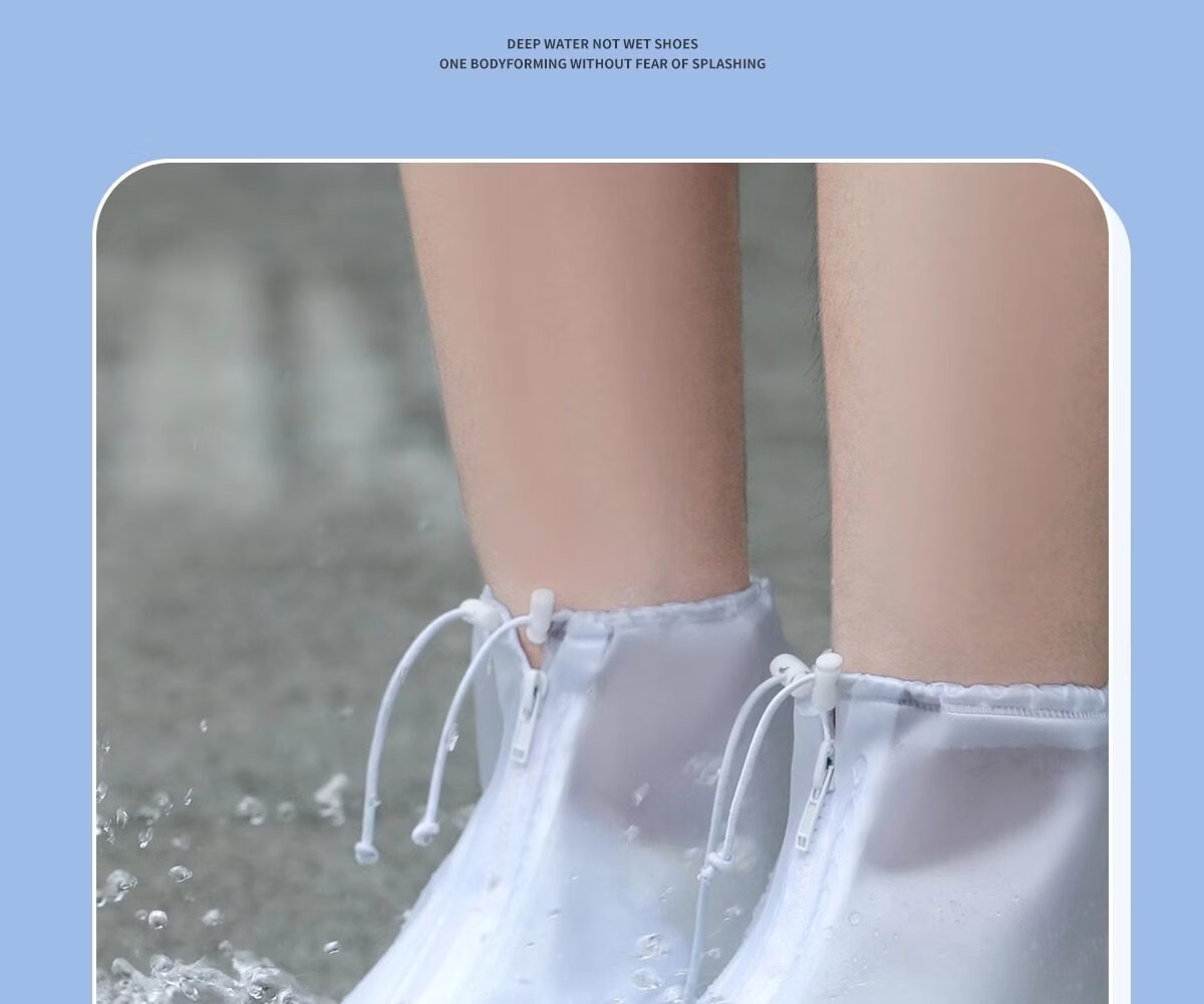 Kelorock Waterproof Sandproof Rain Shoe Covers Outdoor Snowproof Non-slip Wear-resistant Adult Mid-High Boot Covers 12