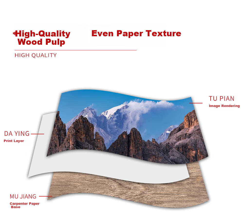 ZHIYIN A4 Coated Paper Laser Printing Paper Business Cards Menus Glossy Digital Printing High Gloss Photo Paper Cardstock Cover Paper Double-Sided Color Laser Paper 200g 8