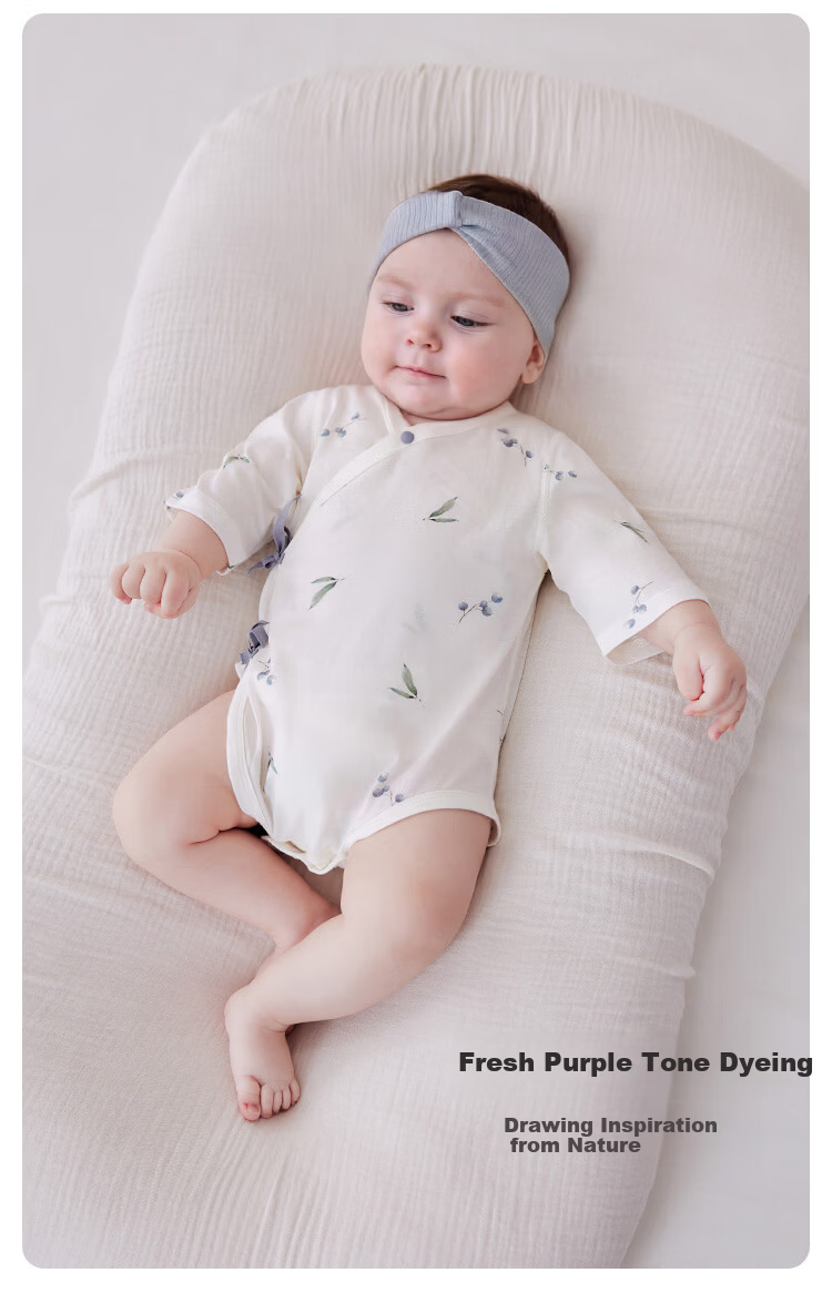 Babylove Anxinrou Newborn Bodysuit Spring Summer Thin Breathable Cotton Tie Closure Monk Style Baby Romper 2