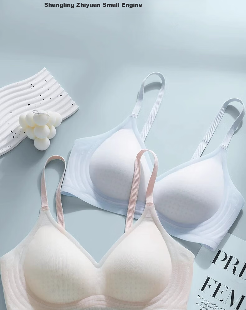 Bingxue Kapok Women's Summer Thin Cool Ice Silk Bra Seamless Back Support Anti-Sagging Small Chest Push-Up Bra 20