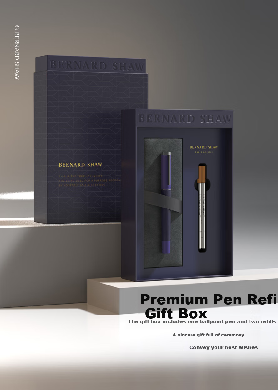 Bernard Shaw Lighthouse Luxury Twilight Purple Premium Ballpoint Pen Gift Set for Adults High-End Business Office 4