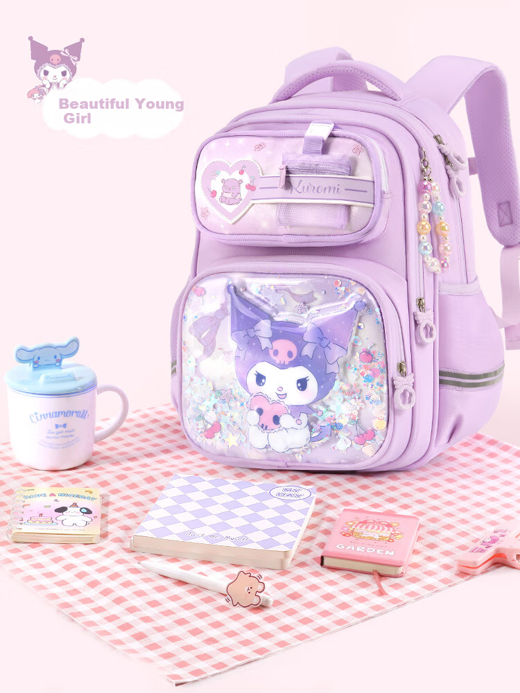 Hello Kitty Primary School Backpack for Girls Grades 1-3 Lightweight Anti-Sagging Children's Shoulder Bag 96702B Cinnamoroll Blue 4