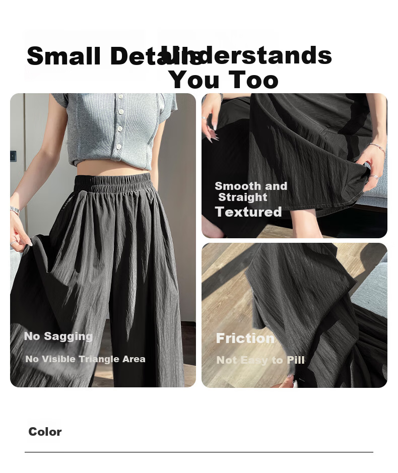 Baleno Yamamoto Wide-Leg Skirt Pants for Women 2025 Summer New High-Waist Straight-Leg Comfortable Casual Trousers 9