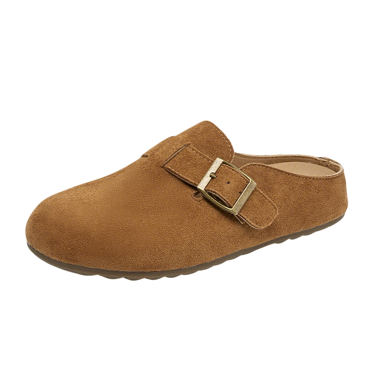 La Chapelle Women's Birkenstock Lightweight Slip-On Soft Sole Versatile Half-Slip Shoes - XZX100 Khaki Size 36
