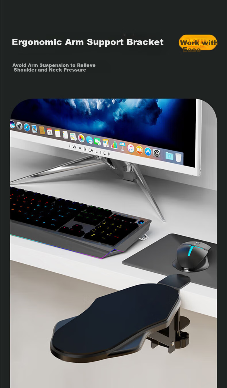 Beishi Computer Armrest Stand Adjustable Desk Extension Mouse Wrist Pad Arm Support ZT-01H 1