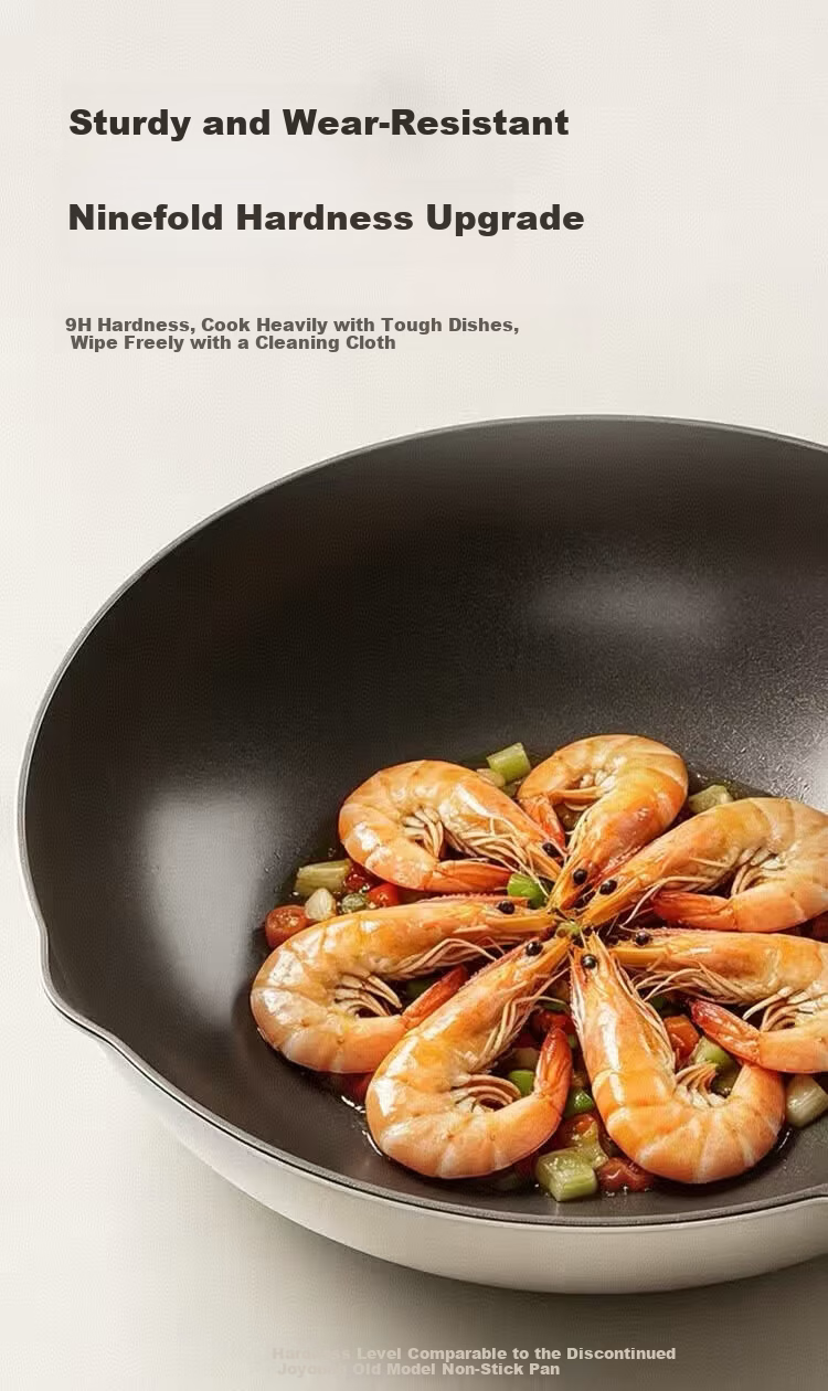 Joyoung Titanium Non-Stick Frying Pan 30cm Lightweight Flat Bottom Wok Compatible with Induction and Gas Stoves 5