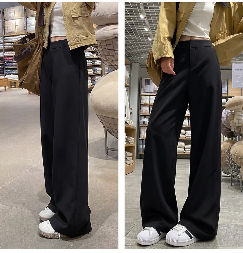 Borui Women's Casual Dress Pants 2026 New Spring Summer Flowing Wide-Leg Slim Straight-Leg Suit Trousers 24