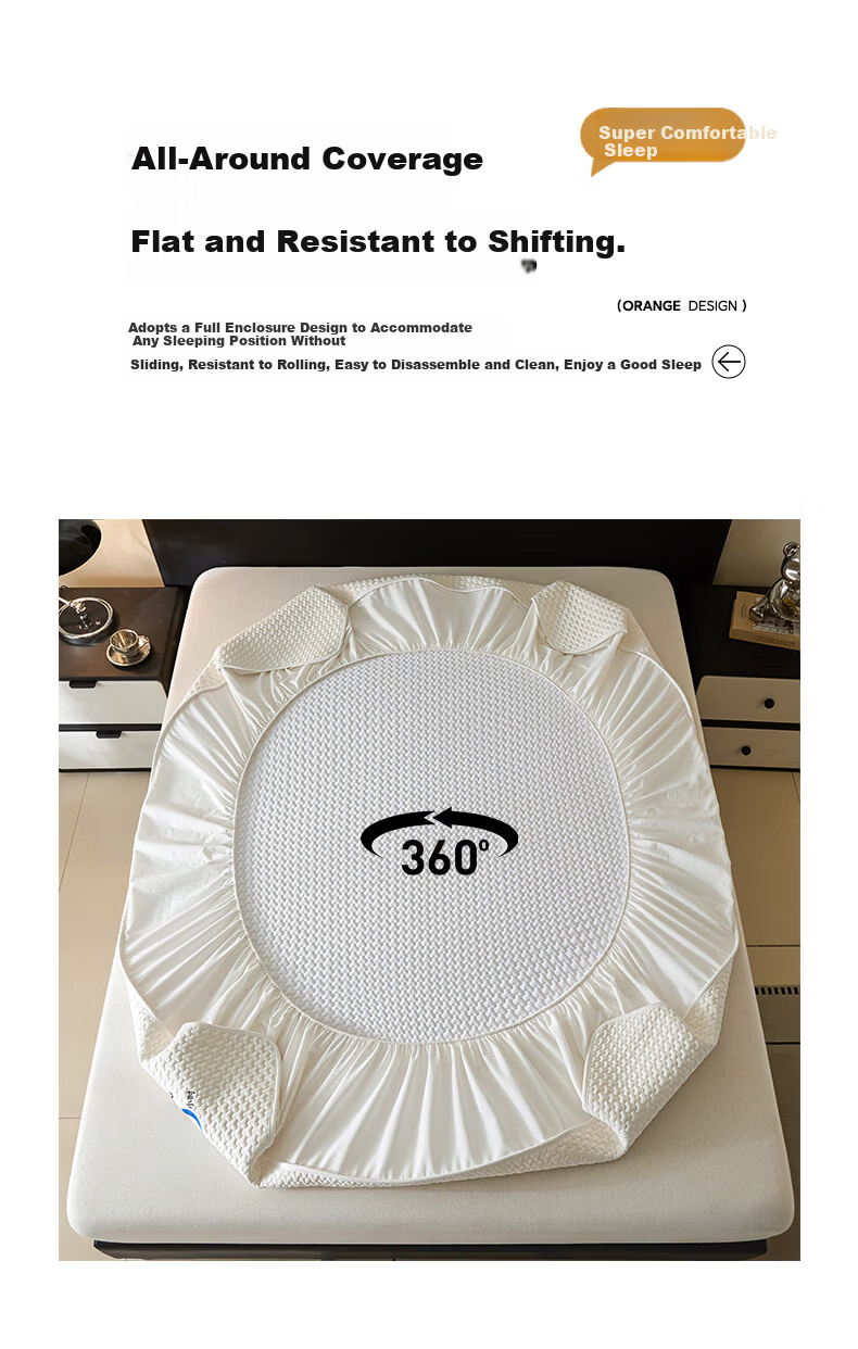MUJI Cotton Quilted Waterproof Fitted Sheet Full Coverage 1.8x2m Class A Xinjiang Cotton Mattress Cover Single Piece 6