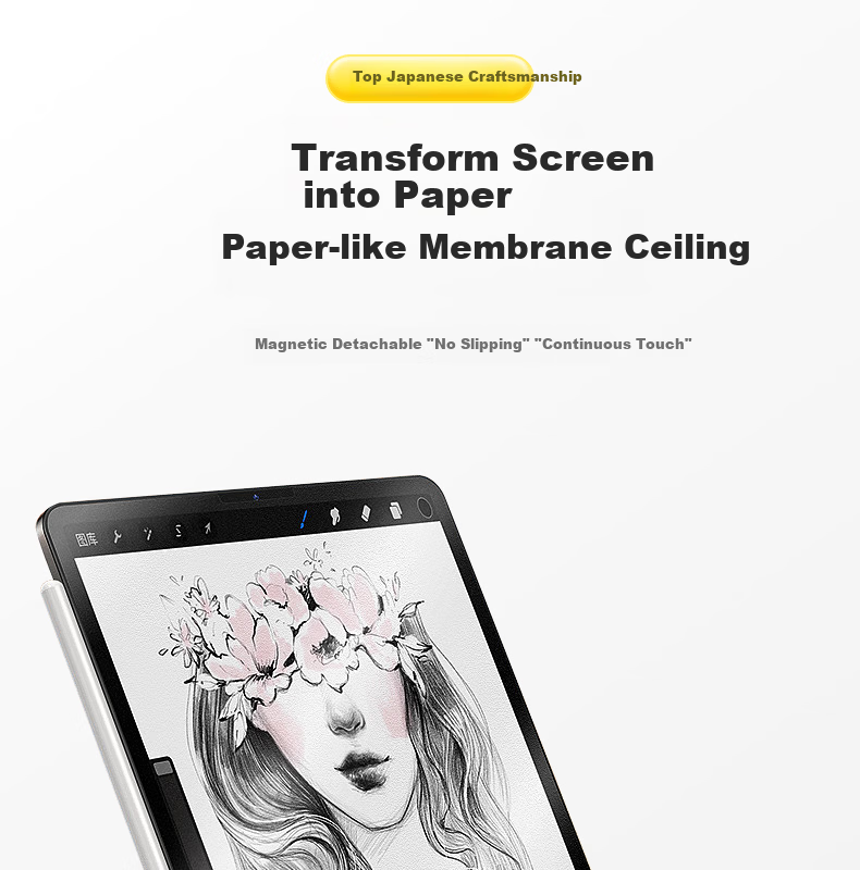 Suoying [Magnetic Detachable] Apple iPad Paper-like Screen Protector for Air 8/7/6 M4/3 Chip 11-inch 2026/25/24 Matte Writing and Drawing Tablet Protective Film 3