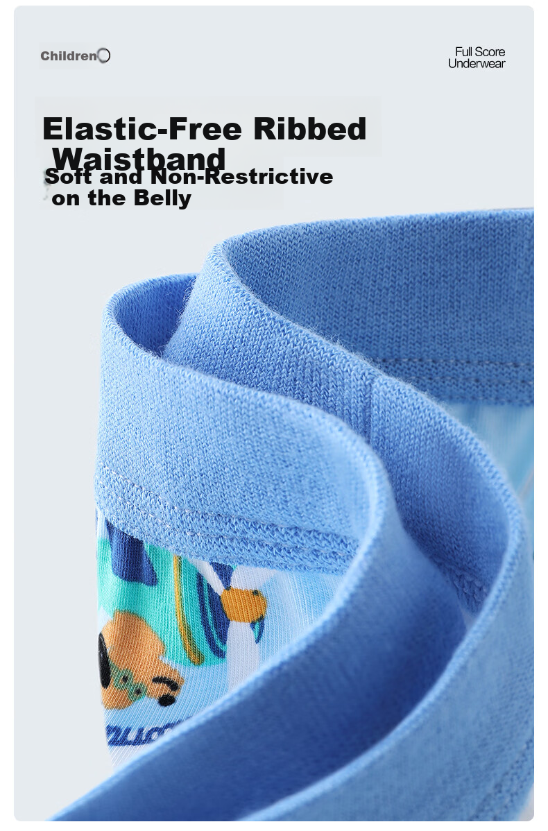 PurCotton Children's Underwear for Boys And Girls, 5A Antibacterial, Cloud Flying + Winter Blue + Line Drawing Flying 25