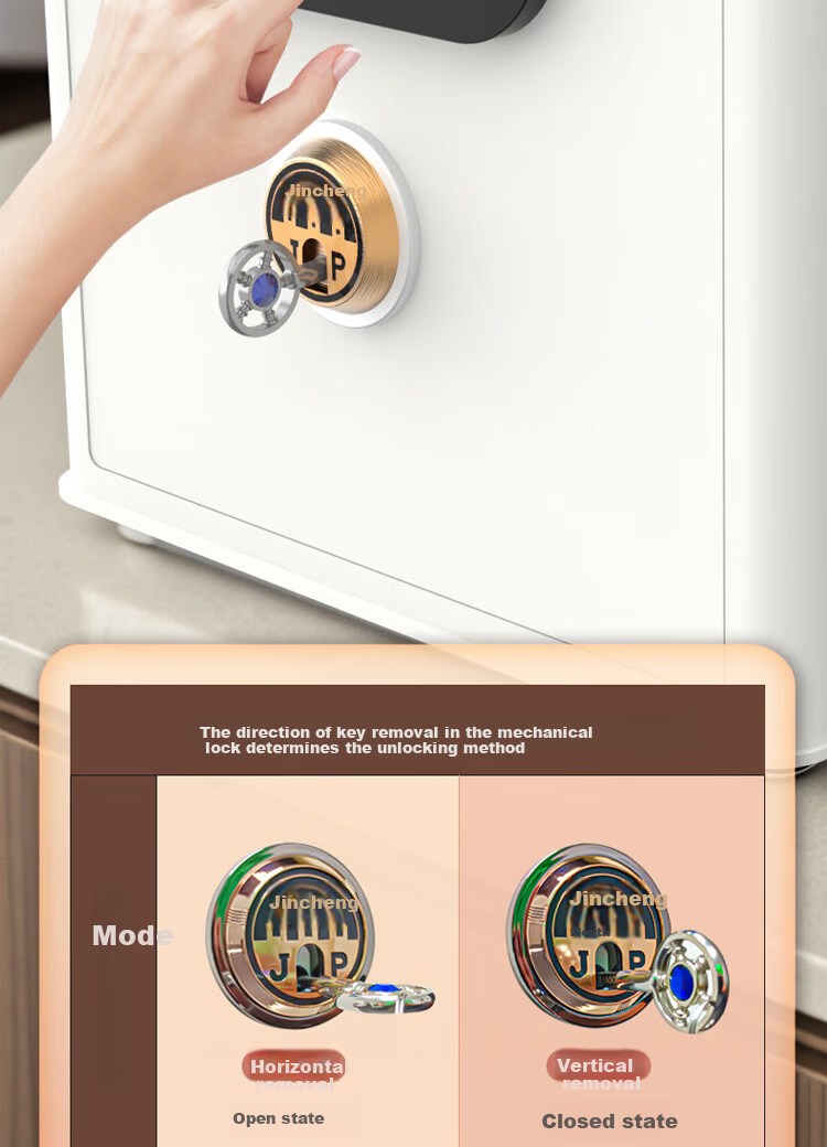 Jincheng Home WiFi Smart Safe 40CM Mechanical Fingerprint Password Financial Office Commercial Security Box Anti-Theft Fixed Hidden Wardrobe Wall Safe 8