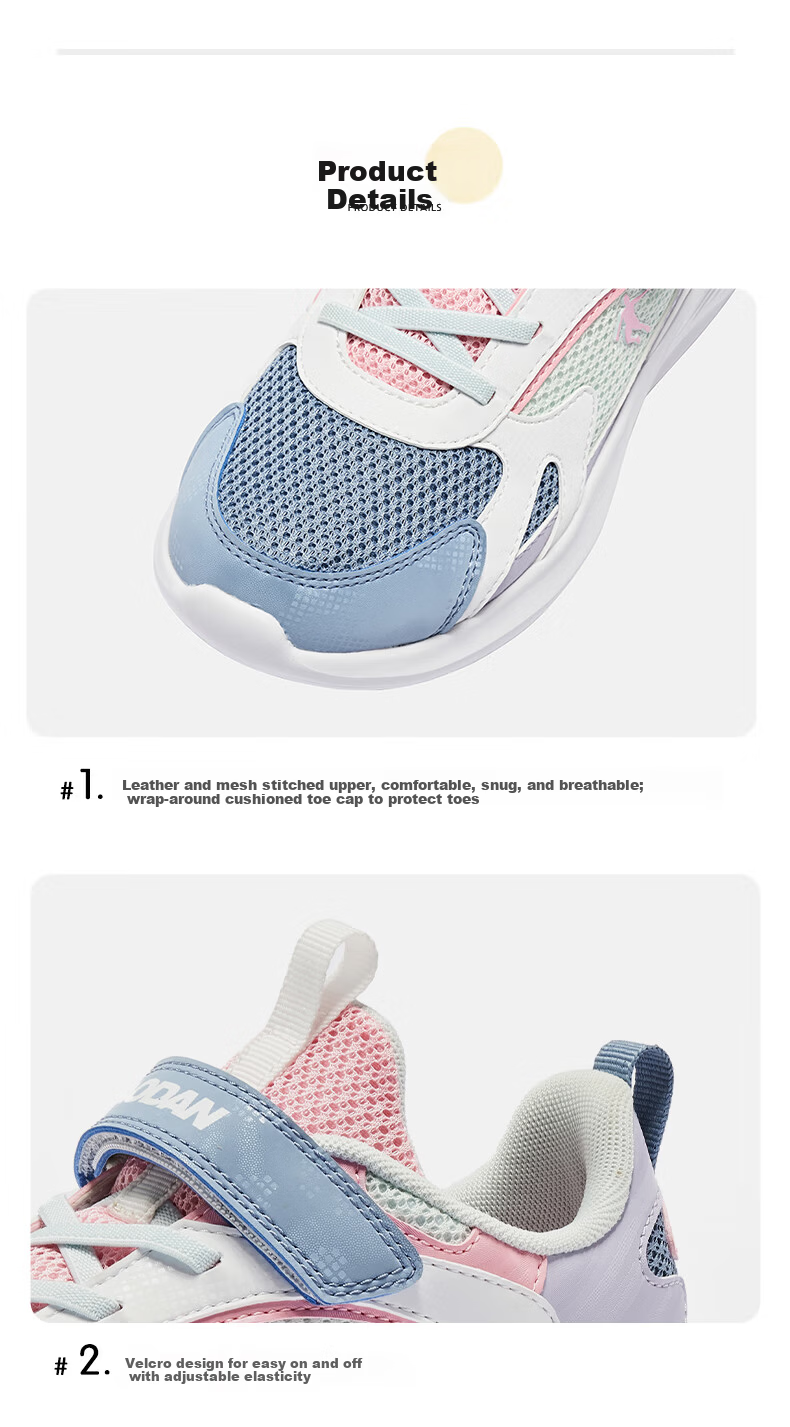 QIAODAN Boys' Running Shoes, Children's Spring And Autumn Sports Shoes, Mesh Children's Shoes, QIAODAN White/cadmium Green, Size 40 13