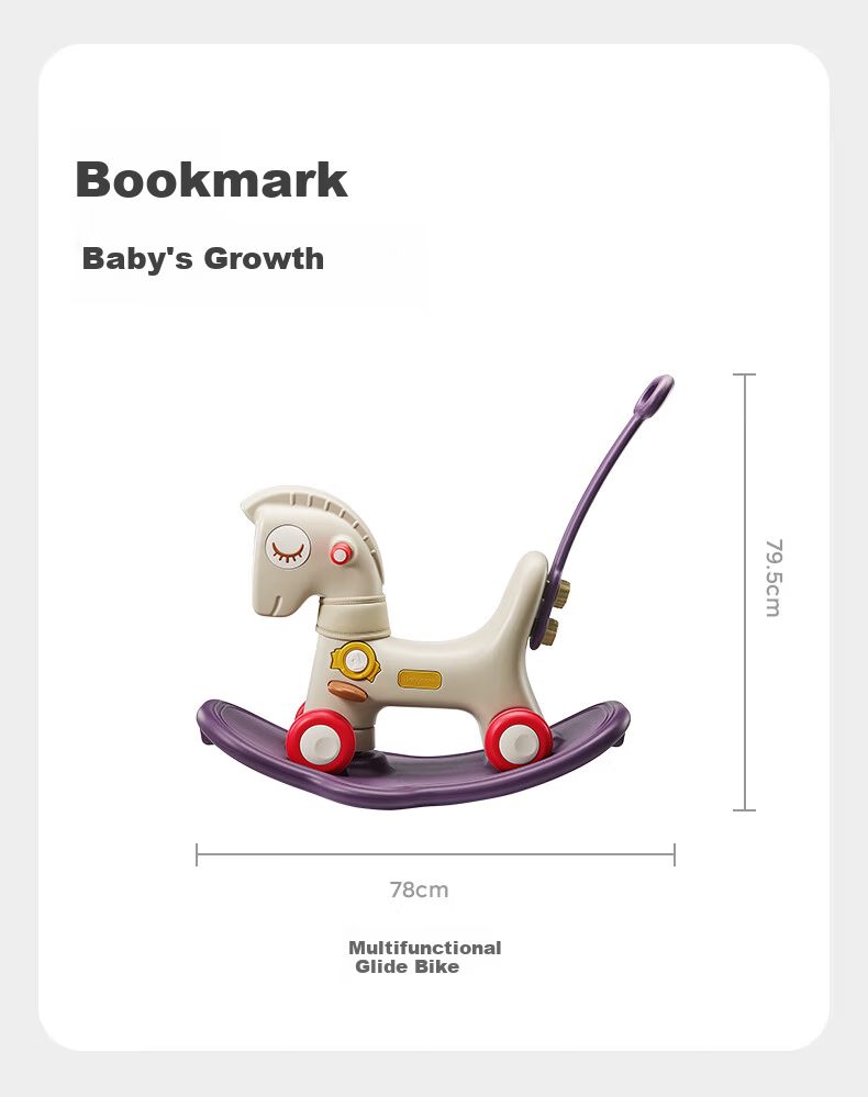 Babycare Multifunctional Rocking Horse Toy with Seat Cushion for Boys And Girls - Pink Seat Cushion, Birthday Gift for Babies 13
