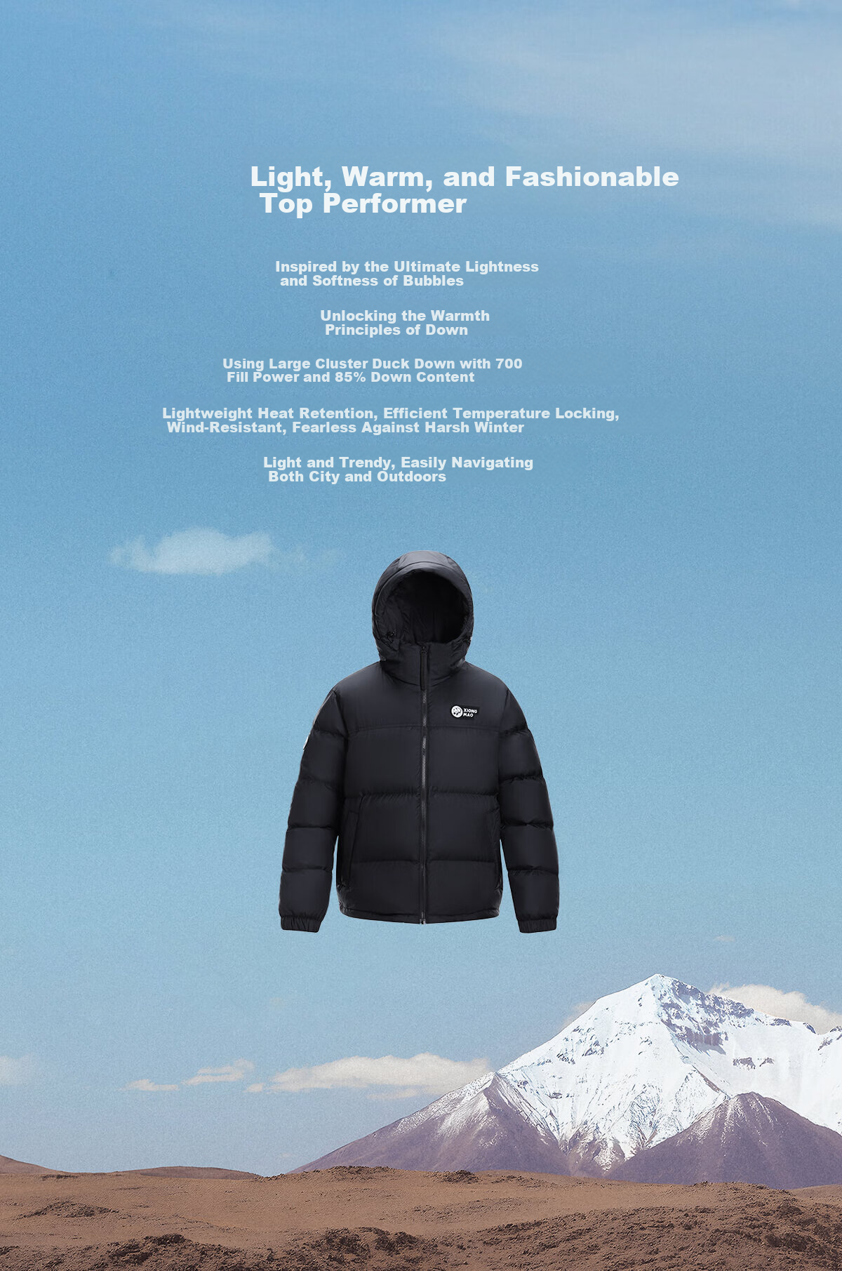 Panda Zhang Yuxi Style "Bubble" Down Jacket Unisex Autumn Winter Thickened Warm Hooded Puffer Coat 144Y5 4
