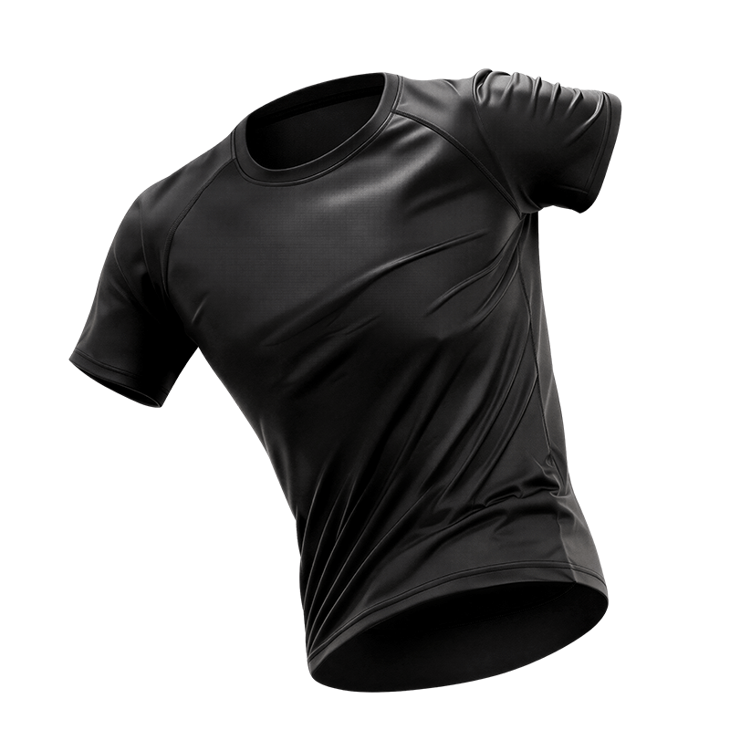 BURUITE Men's Swimwear Anti-Embarrassment Top Swimming Gear Youth Hot Spring Short Sleeve Tight T-Shirt Quick-Dry New Model