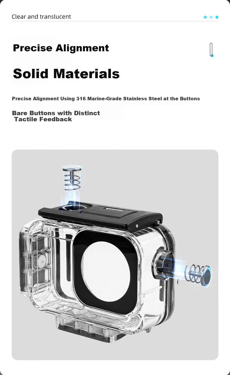 REYGEAK Waterproof Case for DJI Action 5 Pro, Anti-Fog Diving Housing for Action 4/3 Sports Camera Accessories, Underwater Deep Diving Protective Cover 8