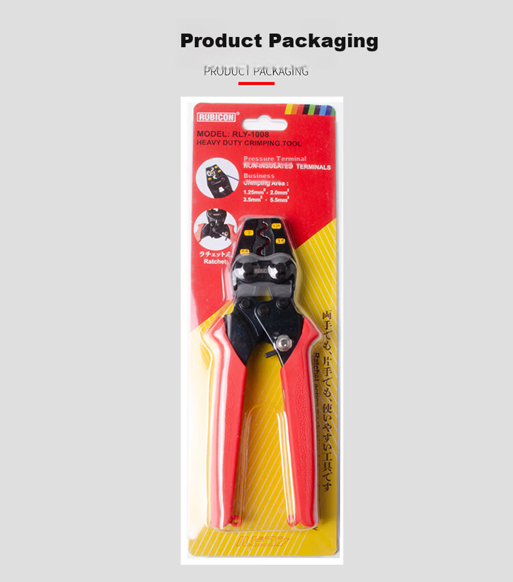 RUBICON YO Bare Terminal Crimping Pliers Electrician Multi-Function Copper Nose Ratchet Network Cable Pliers RLY-1008 10