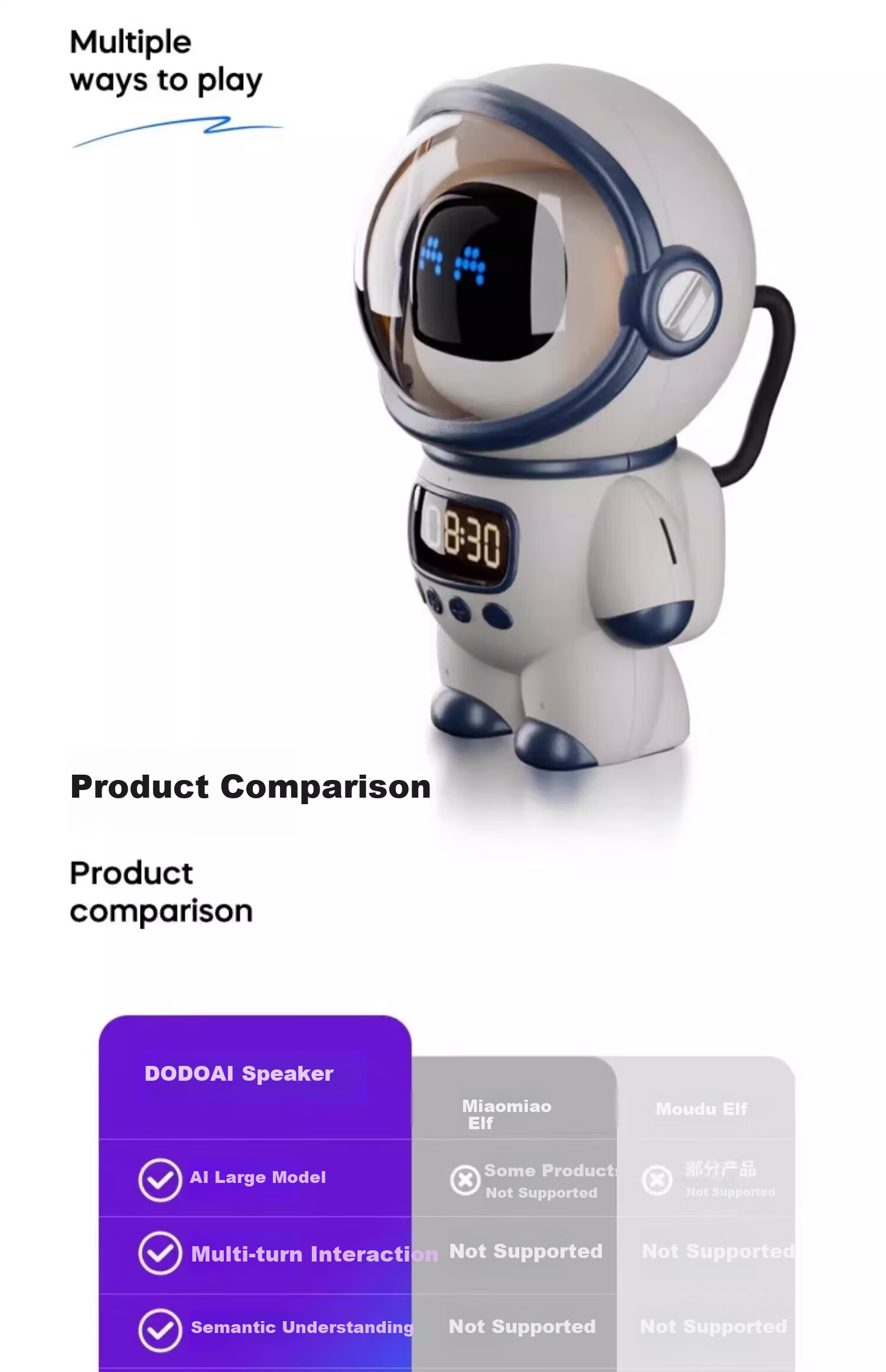 Lihuan Bean DeepSeek Smart Interactive Children's Toy Companion AI Robot Boy Birthday Gift Girl Alarm Clock 6