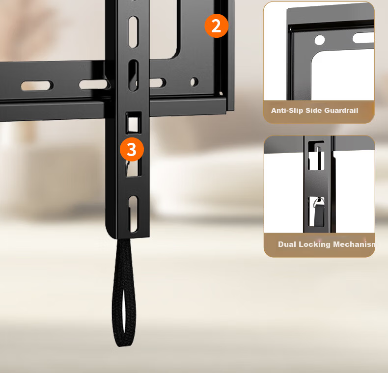 Dongpuli 75-100 Inch Ultra-Thin Embedded Large Screen TV Telescopic Rotatable Folding Wall Mount Bracket Compatible with 85 Inch Xiaomi Hisense TCL Skyworth TVs, Socket and Speaker Friendly 10