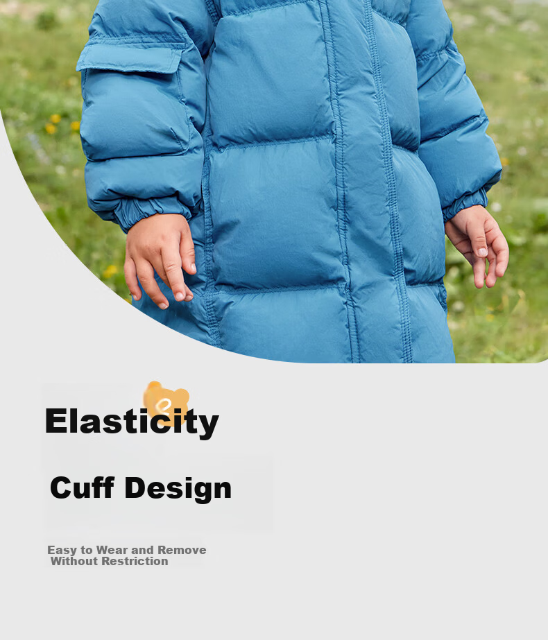 Ciciibear Baby down Jacket, Long Winter Coat for Boys, Warm Outerwear, Triple Protection, Heat Retention, Children's Thickened And Extended Winter Clothing 5