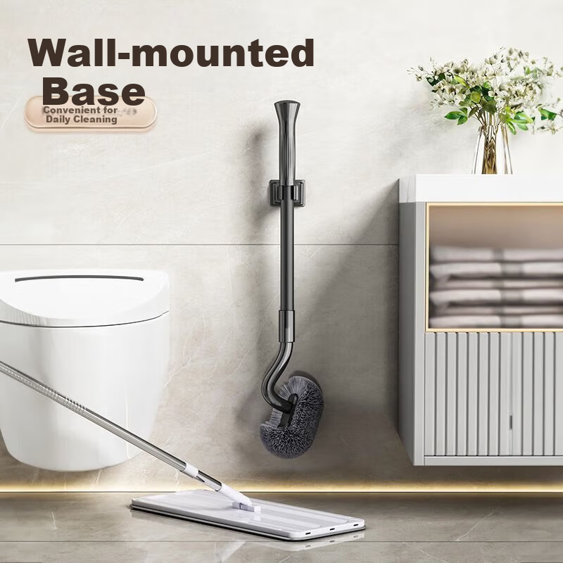 MUYA Toilet Brush Squat Pan Brush S-Shaped Short Wall-Mounted Bathroom Toilet Cleaner No Dead Angle Cleaning Tool