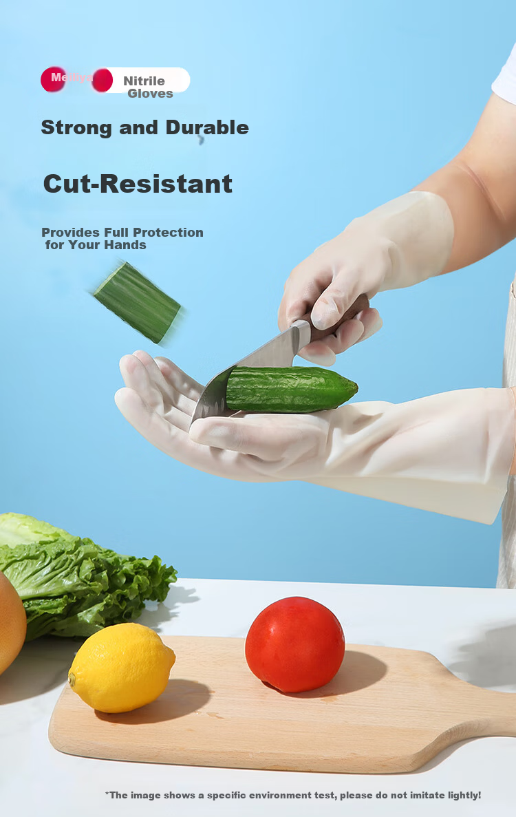 Meiliya Nitrile Gloves Kitchen Dishwashing Workwear Durable Rubber Waterproof Cleaning Cooking Household Gloves 2