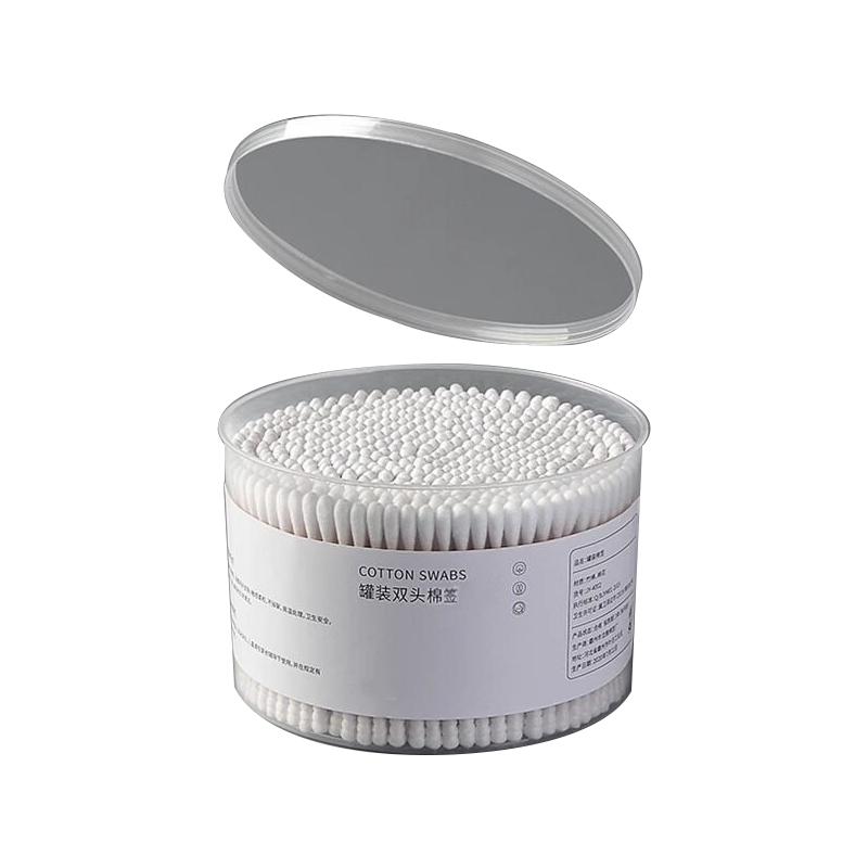 Jiebi Cotton Swabs Boxed 500 Double-Ended 1000 Tips Disposable Spiral and Round Head Multipurpose Makeup and Ear Cleaning Cotton Sticks