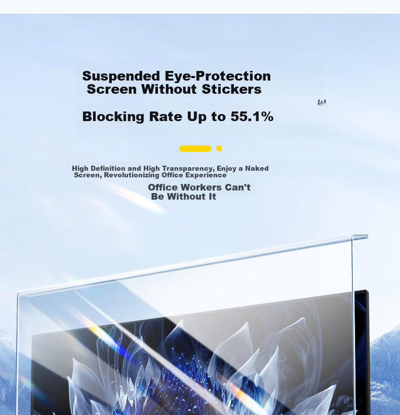 Youpin Monitor Computer Anti-Blue Light Protective Screen, Desktop Laptop Screen Protector, Anti-Radiation Eye Protection Blue Light Film Protective Cover, Acrylic Hanging Type, 11.6 Inches, 16:9 3