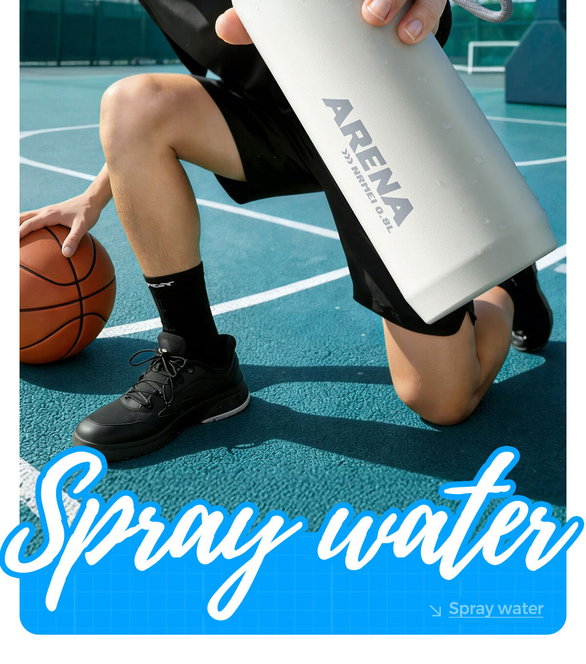 NRMEi Insulated Spray Water Bottle Large Capacity Student School Outdoor Sports Men's Summer Cooling Flask Cup 3