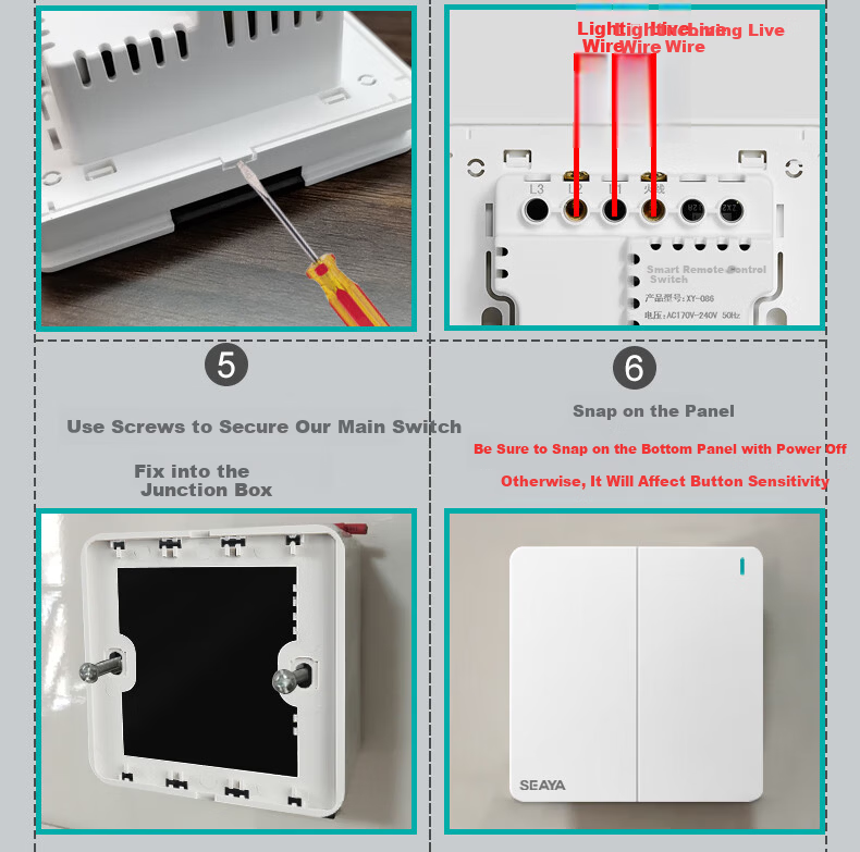 Xiya Wireless Switch, Remote Control Switch, Smart Switch, No Wiring Required, Remote Control Switch, Dual-Controlled, Self-Adhesive Switch 22