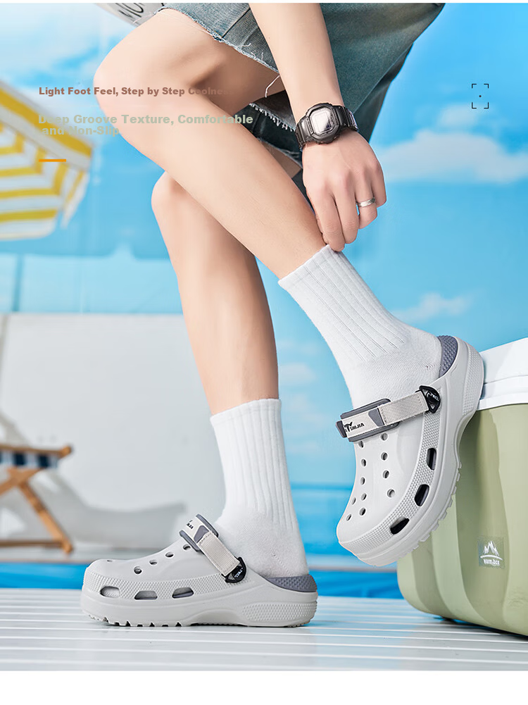 G.N.Shi Jia Men's Shoes, Summer Outdoor Wear, Thick-Soled Hollow Breathable Hole Shoes, Outdoor Stream Tracing Beach Sandals 10