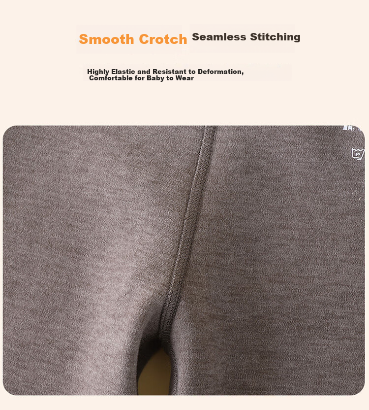 YUZHAOLIN Kids Thermal Pants Unisex Autumn School Uniform Wool Silk Base Layer Coffee Color Size 120 8