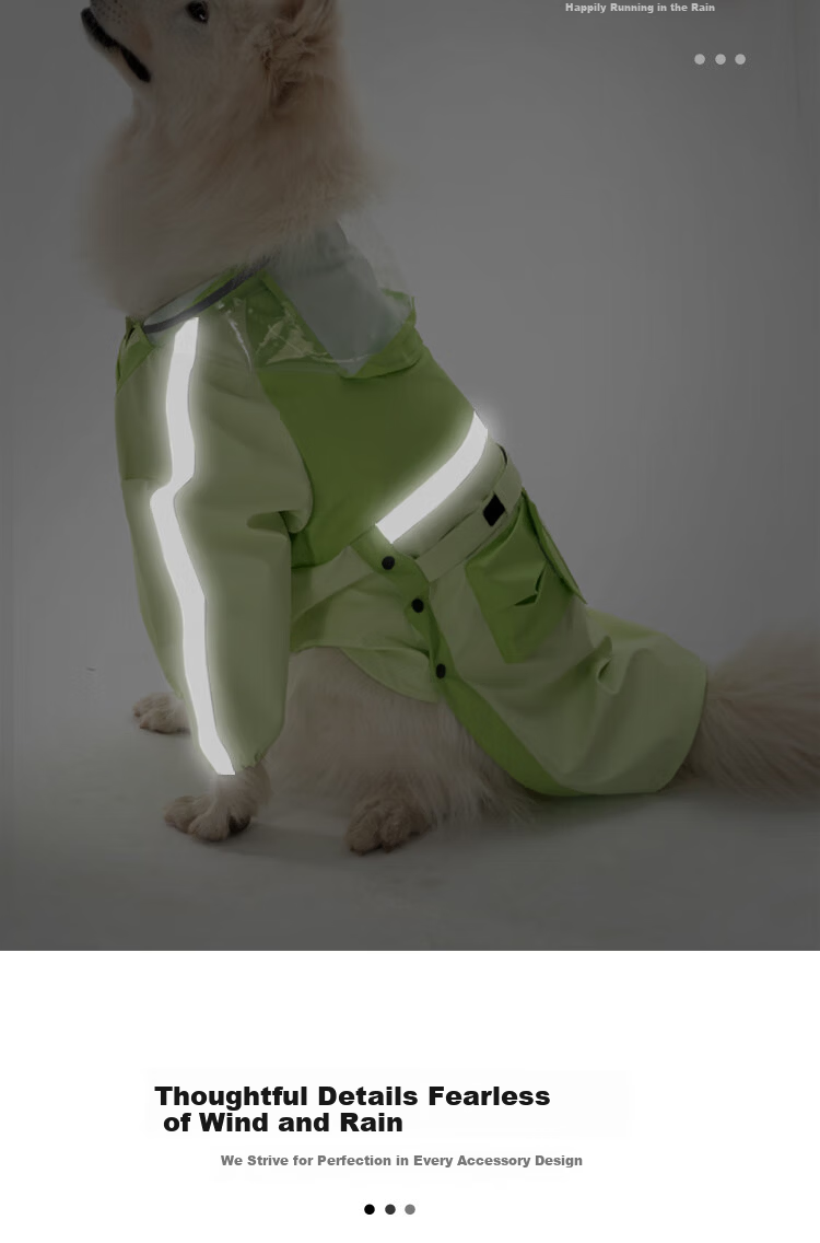 Qinfiman Dog Raincoat Large Dog Waterproof Hooded Rain Jacket for Golden Retriever Samoyed Alaskan Frost Blue 4XL 4
