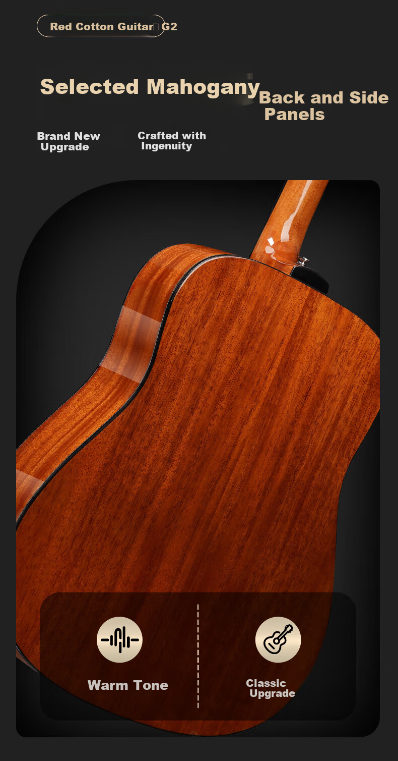 Kapok Folk Acoustic Guitar 36-inch G2 1/2 Beginner Entry-Level Graded Wooden Guitar for Men and Women Advanced Instrument 5