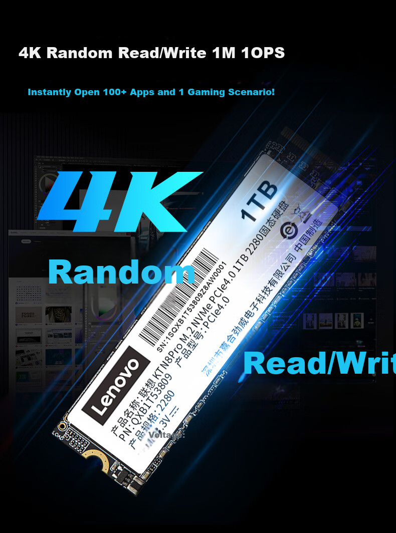 Lenovo 1TB SSD Solid State Drive M.2 NVMe PCIe 4.0 Compatible with Legion Series KTN8Pro Series 4