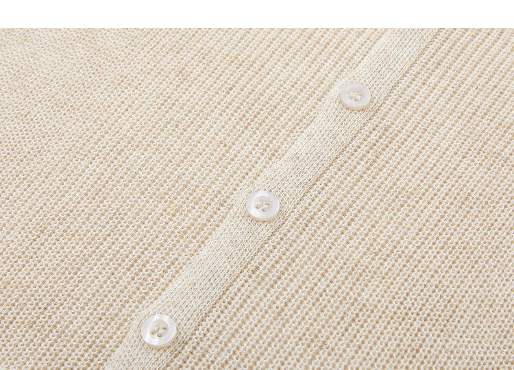 Demana [With Linen Lyocell] Summer Minimalist Round Neck Raglan Short Sleeve Buttoned Slim Knit Top for Women Premium Feel 14