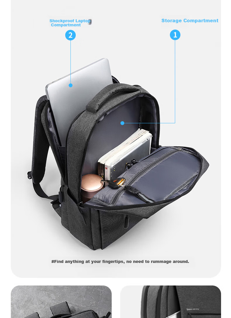 JINSHIWQ Backpack Unisex Laptop Bag Business Notebook Bag 14/15.6/17.3 Inch Large Capacity School Bag for College Students 11