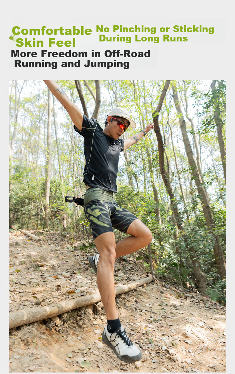 Feibit [Off-Road Kangaroo Pants] Men's Waist Bag Quick-Dry Pants Hiking Mountaineering Outdoor Sweat-Wicking Training Wear Jade Armor Green S 10