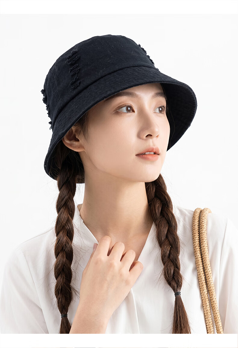 MMOPTOP Japanese Style Distressed Fisherman Hat Women Vintage Washed Cotton Bucket Hat Casual Versatile Face-Slimming Sun Hat Men 4