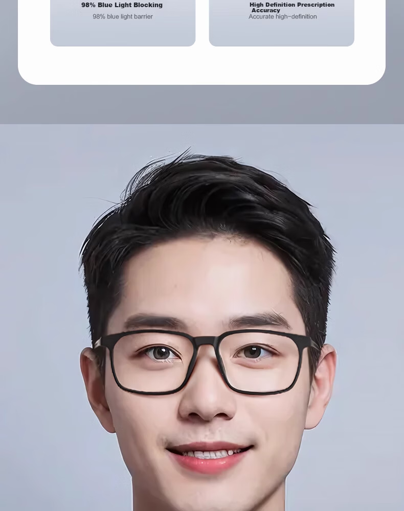 Morak Japanese Imported Reading Glasses Anti-Blue Light Multifocal Auto-Focus HD Ultra-Light Titanium Black Frame Unisex 2