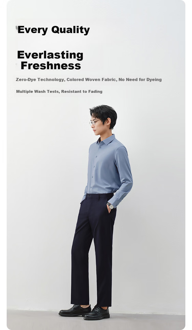 JD Jingzao Men's Casual Business Straight-Leg Quick-Dry Dress Pants Summer Navy Blue 36 9